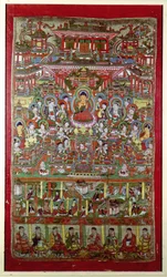 Paraíso de Amitabha, de Dunhuang, Provincia de Gansu (seda pintada)